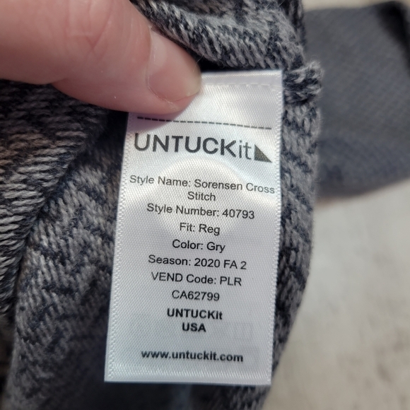 UNTUCKit Collier Printed Pattern Grey Pullover Sweater L - Picture 6 of 8